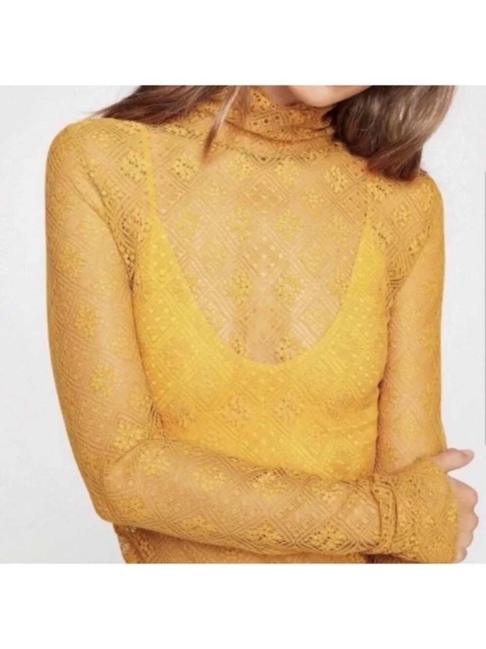 Free‎ People Sweet Memories Lace Turtleneck